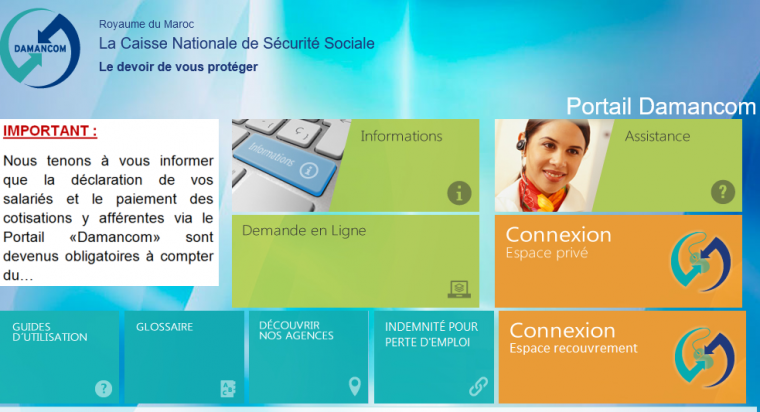 Gestion CNSS en ligne avec Damancom au Maroc